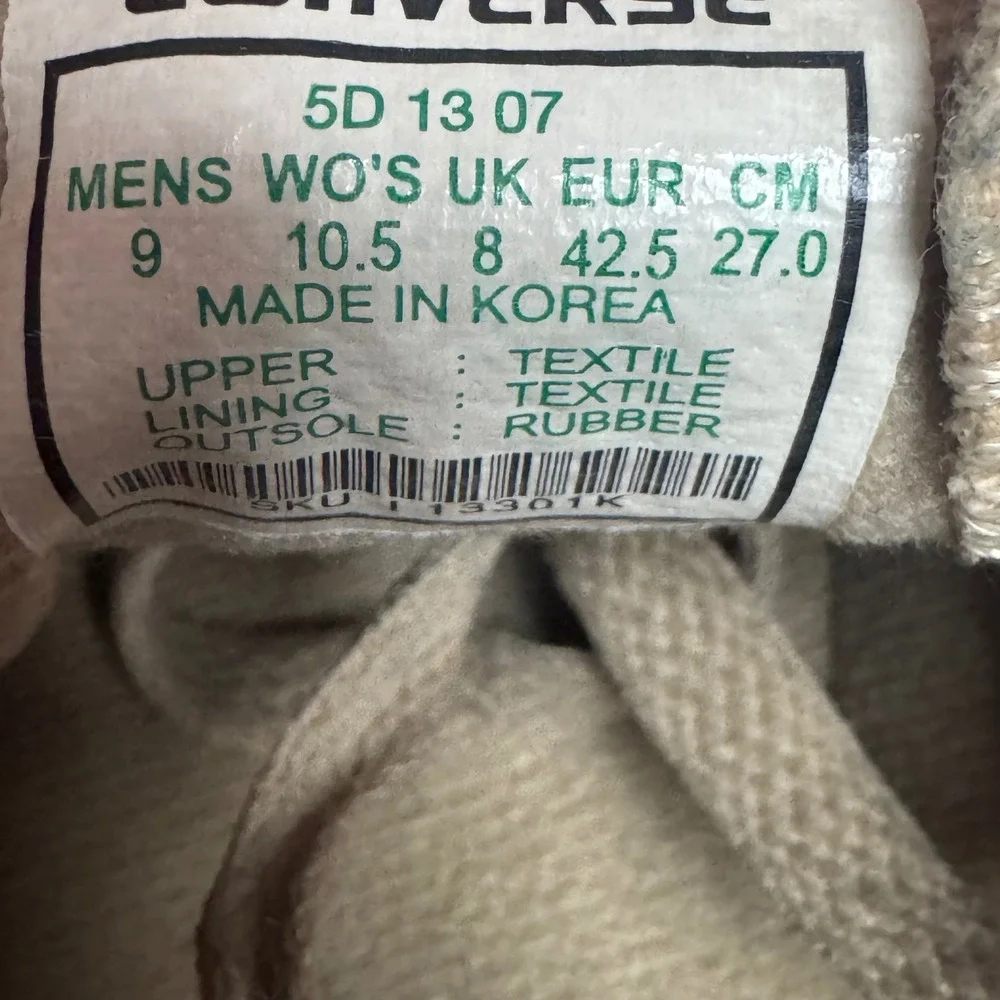 Vtg Converse Star Player Low Top Tan Brown Sneakers M 9 W 10.5 EU 42.5 Korea 80s - Picture 6 of 9